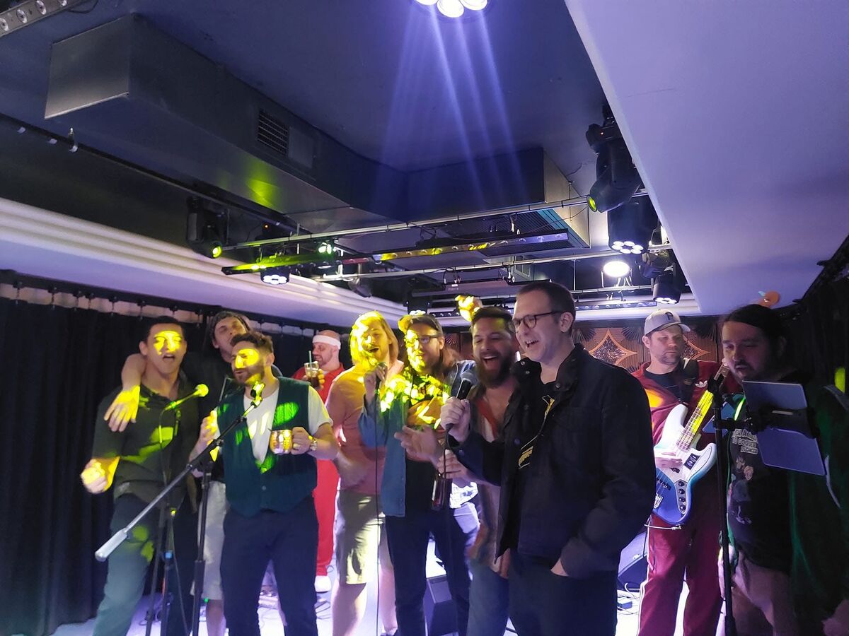 The Entire Crowd Singalong — a packed stage of fans singing together with the band for the final song of the night